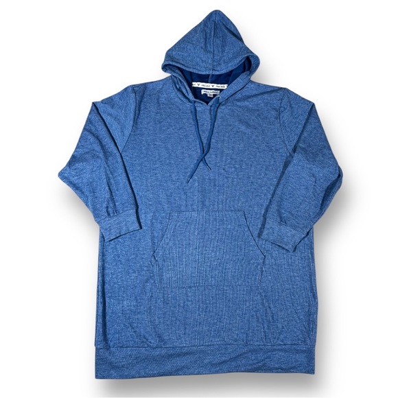 WHITE MARK Blue Longline Hoodie Pullover Hooded Sweater Dress Plus 2X - Picture 5 of 9